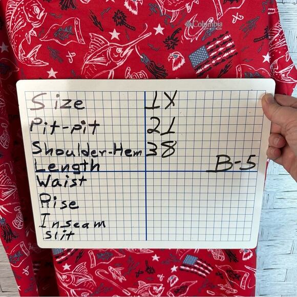 Columbia PFG Midway Bay Red Spark Americana Fish Print Omni-Wick Freeze plus siz - Picture 9 of 11